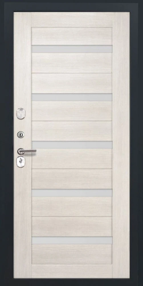 Входная дверь ДвериПРО Аура СБ-1 (ст. белое, 16мм, Беленый дуб) DPRO226381 внутренняя сторона